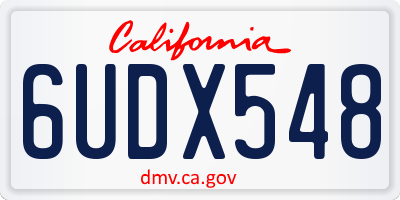 CA license plate 6UDX548