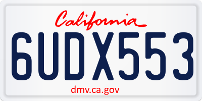CA license plate 6UDX553