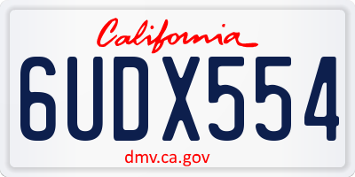 CA license plate 6UDX554