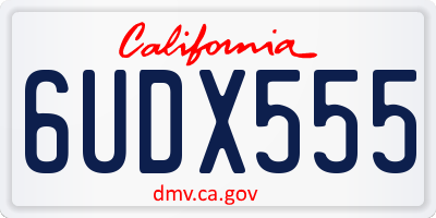 CA license plate 6UDX555
