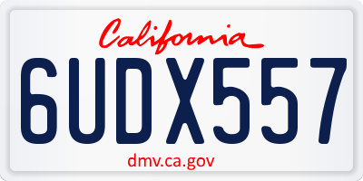 CA license plate 6UDX557