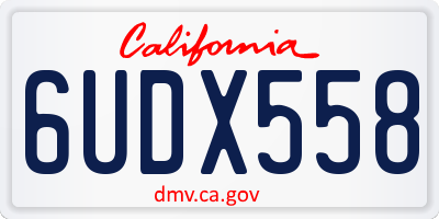 CA license plate 6UDX558