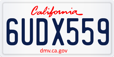 CA license plate 6UDX559