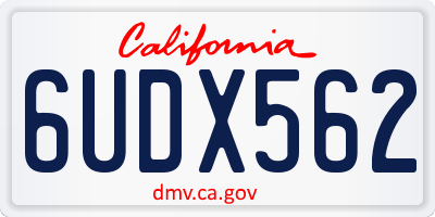 CA license plate 6UDX562