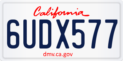 CA license plate 6UDX577