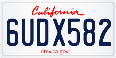 CA license plate 6UDX582