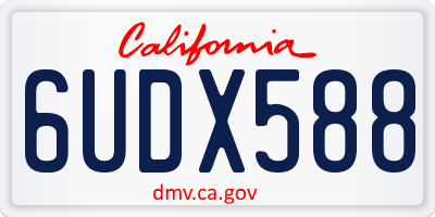 CA license plate 6UDX588