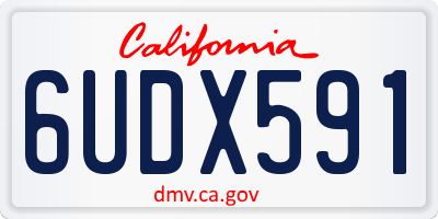 CA license plate 6UDX591