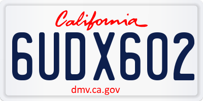 CA license plate 6UDX602