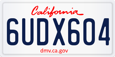 CA license plate 6UDX604