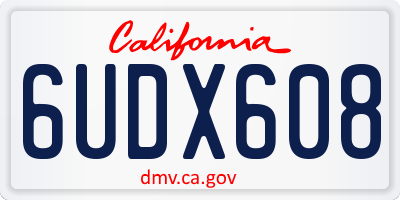 CA license plate 6UDX608