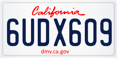 CA license plate 6UDX609