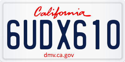 CA license plate 6UDX610