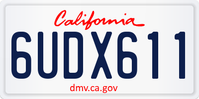 CA license plate 6UDX611