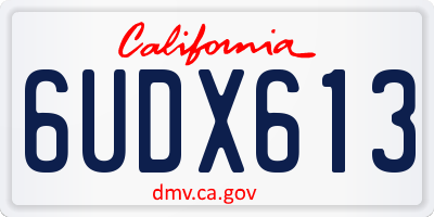 CA license plate 6UDX613