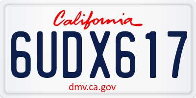 CA license plate 6UDX617