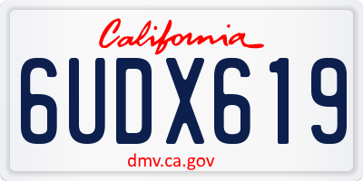 CA license plate 6UDX619