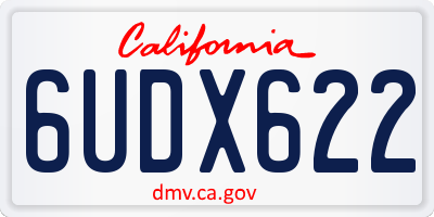 CA license plate 6UDX622