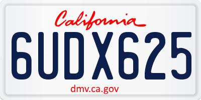 CA license plate 6UDX625