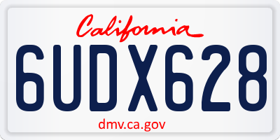CA license plate 6UDX628