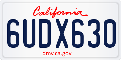 CA license plate 6UDX630