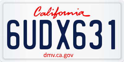 CA license plate 6UDX631