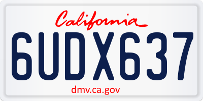 CA license plate 6UDX637