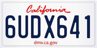 CA license plate 6UDX641