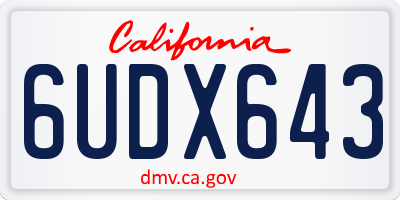 CA license plate 6UDX643