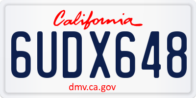 CA license plate 6UDX648