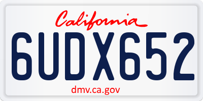 CA license plate 6UDX652