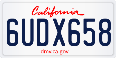 CA license plate 6UDX658