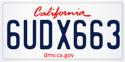 CA license plate 6UDX663