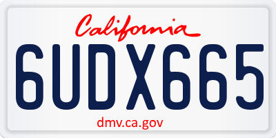 CA license plate 6UDX665