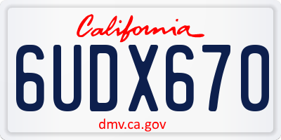 CA license plate 6UDX670