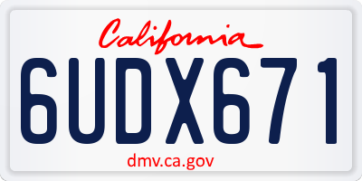 CA license plate 6UDX671