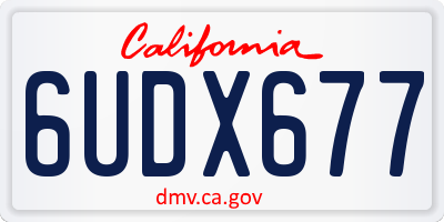 CA license plate 6UDX677