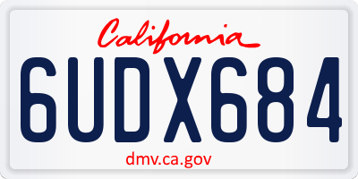 CA license plate 6UDX684