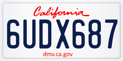 CA license plate 6UDX687