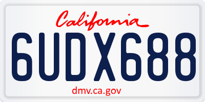 CA license plate 6UDX688