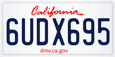 CA license plate 6UDX695