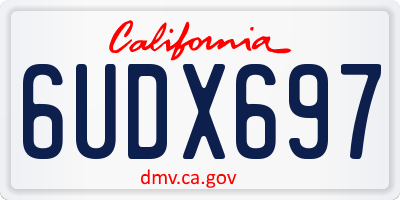 CA license plate 6UDX697