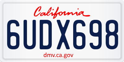 CA license plate 6UDX698