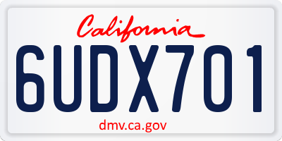 CA license plate 6UDX701