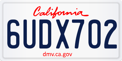 CA license plate 6UDX702