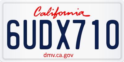 CA license plate 6UDX710
