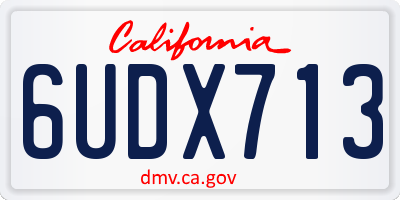 CA license plate 6UDX713