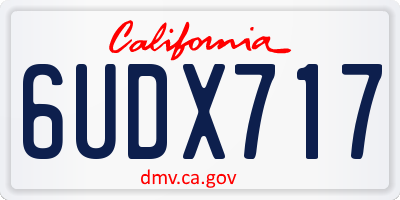 CA license plate 6UDX717