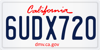 CA license plate 6UDX720