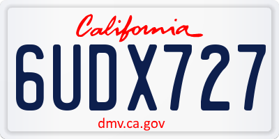 CA license plate 6UDX727